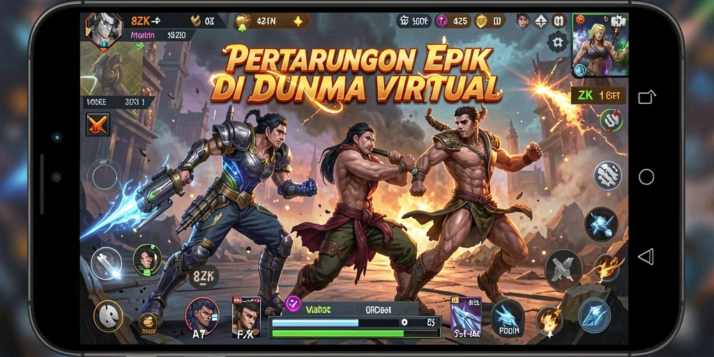 Tampilan gameplay 8ZK yang seru dan penuh aksi pertarungan.
