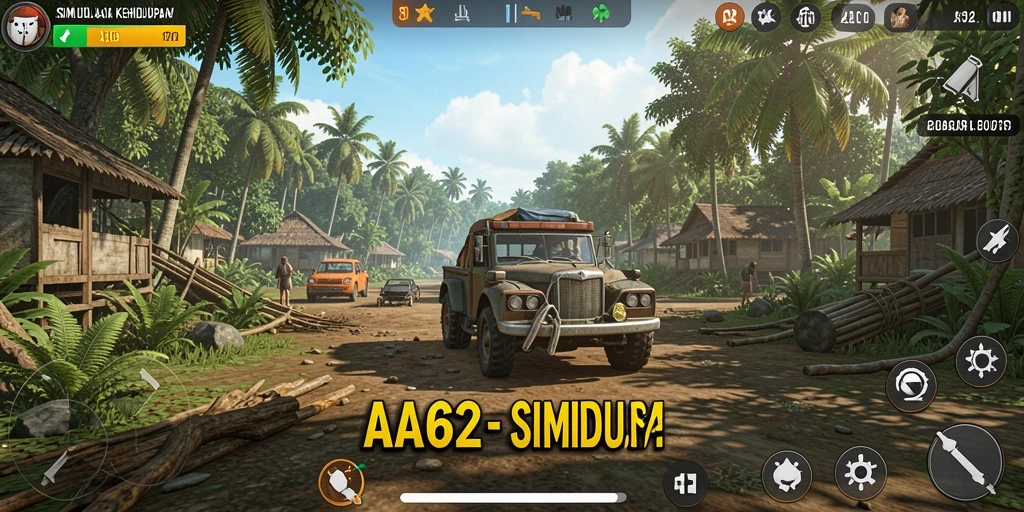 Tangkapan layar gameplay AA62 yang menunjukkan interaksi sosial.
