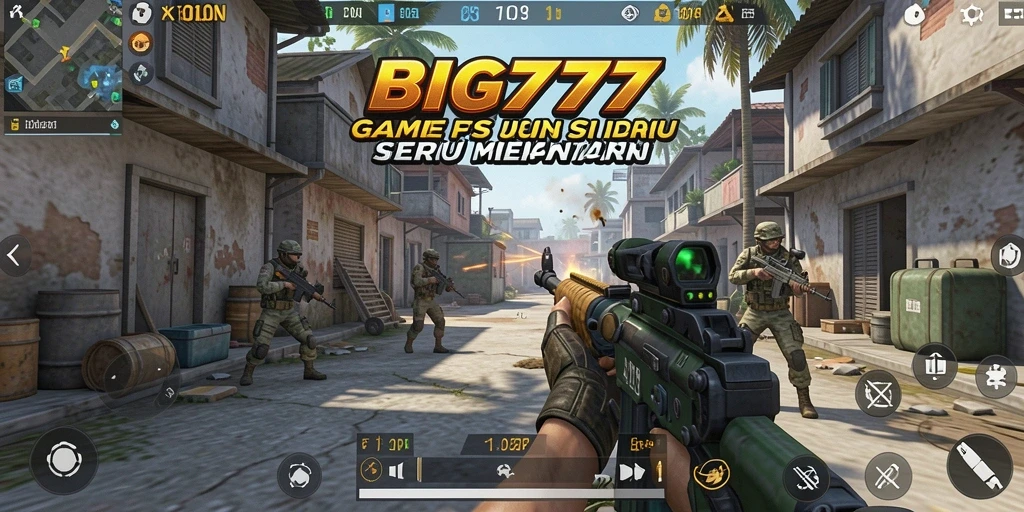 Tampilan gameplay intens dan grafis memukau dari game FPS BIG777.