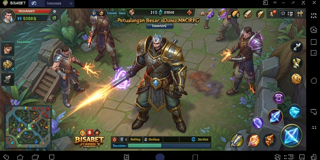 Screenshot utama BISABET menampilkan aksi seru dalam pertempuran MMORPG.