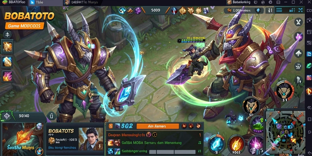Gameplay seru dalam BOBATOTO yang menampilkan pertarungan tim.