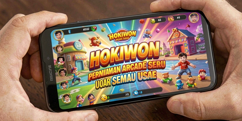 Tampilan gameplay HOKIWON yang penuh aksi dan warna.
