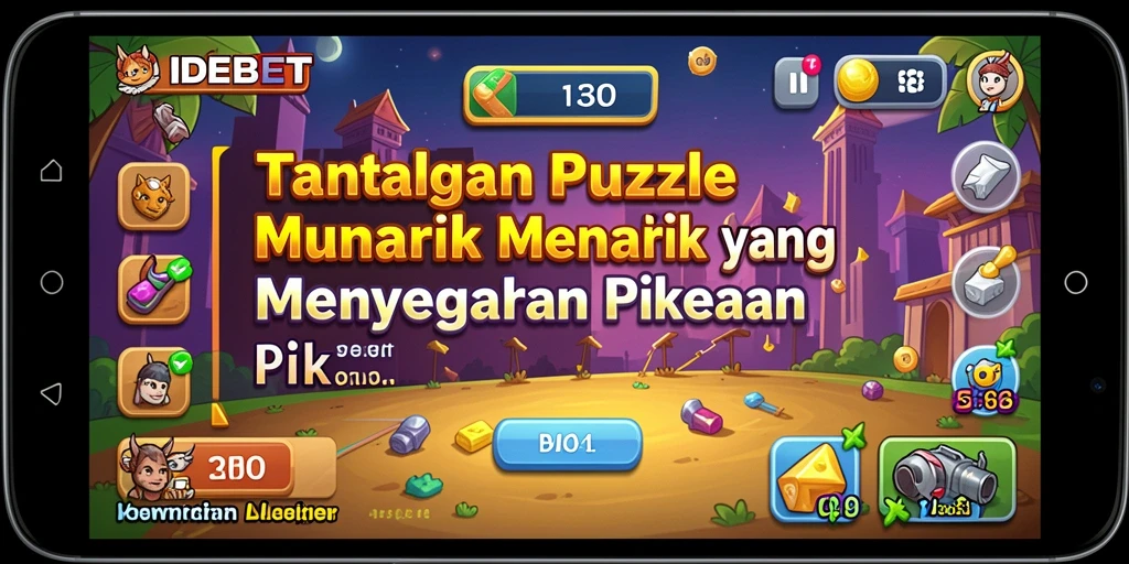 Gameplay seru IDEBET dengan teka-teki yang menarik dan menantang.
