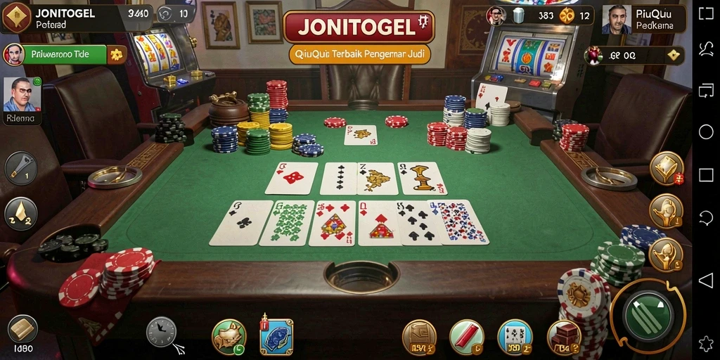Screenshot utama JONITOGEL menampilkan gameplay QiuQiu yang seru.