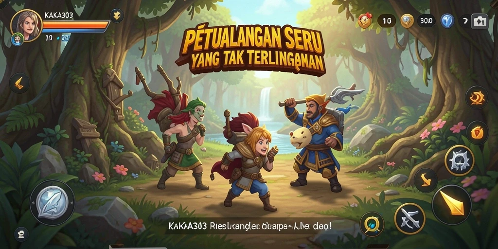Screenshot gameplay KAKA303 yang menampilkan aksi petualangan yang mendebarkan.