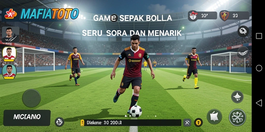 Tampilan seru gameplay MAFIATOTO dengan aksi sepak bola mendebarkan.