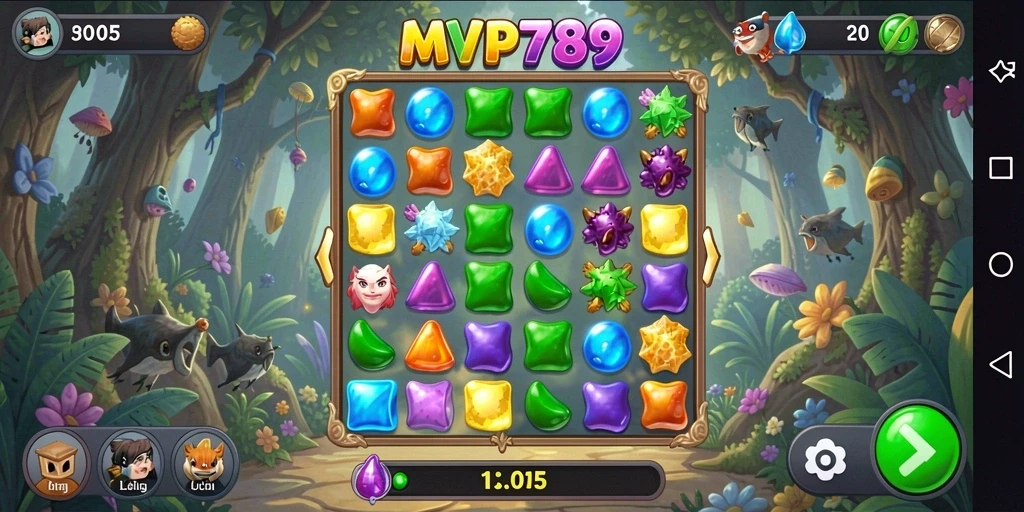 Screenshot gameplay MVP789 yang menunjukkan aksi Match-3 yang menarik.