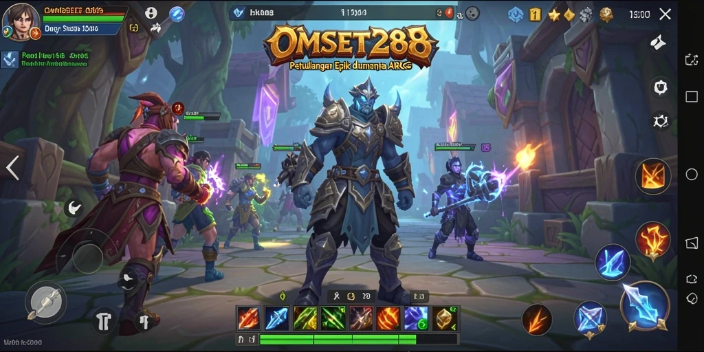 Screenshot menampilkan serunya pertarungan dalam game OMSET288.