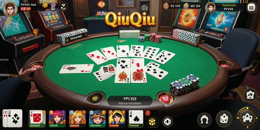 Screenshot gameplay PPV99 menampilkan aksi seru permainan QiuQiu.