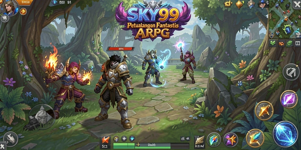 Tampilan gameplay menegangkan dari SKY99 dengan pertarungan seru.