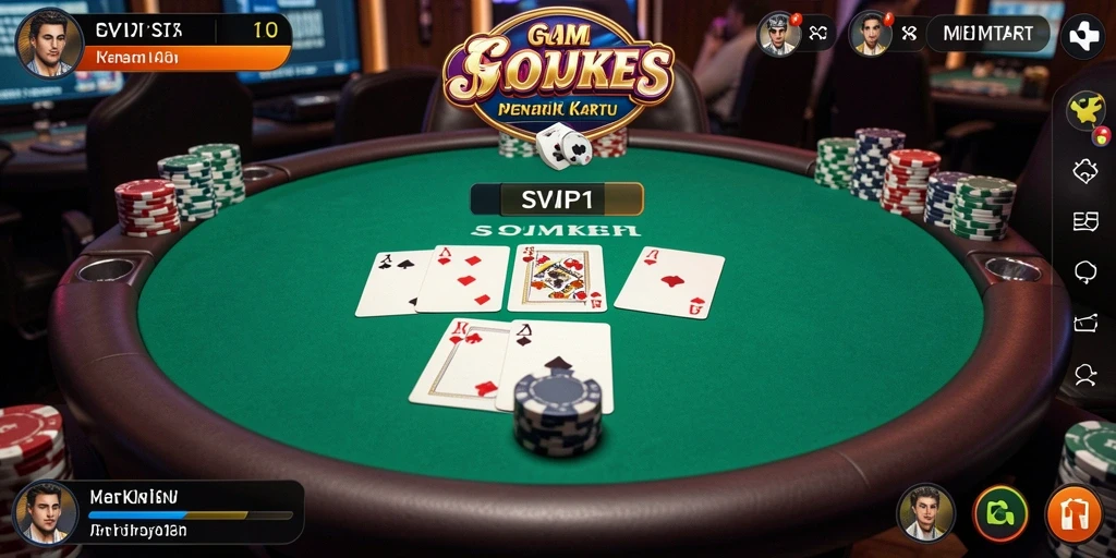 Screenshot SVIP1 menunjukkan aksi seru di meja Poker.