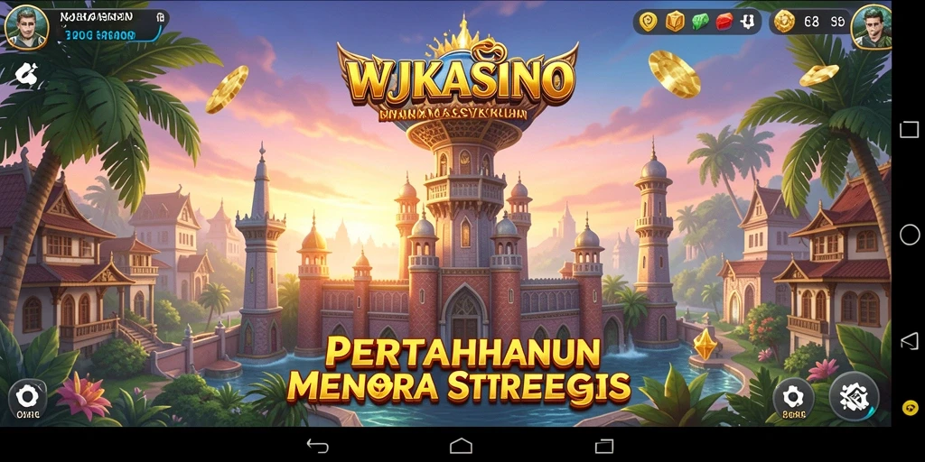 Tampilan gameplay WJKASINO yang penuh aksi dalam pertahanan menara.