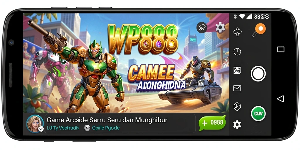 Screenshot gameplay WP888 menunjukkan aksi seru dalam game arcade.